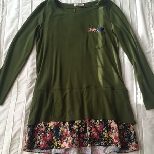 green/floral tunic